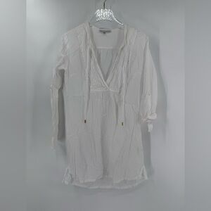 heidi klein white swim cover up size 1 - small